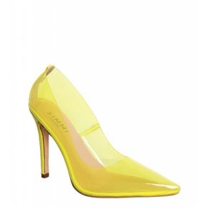Simmi Shoes Nova (Yellow-Clear) Perspex heel US 5